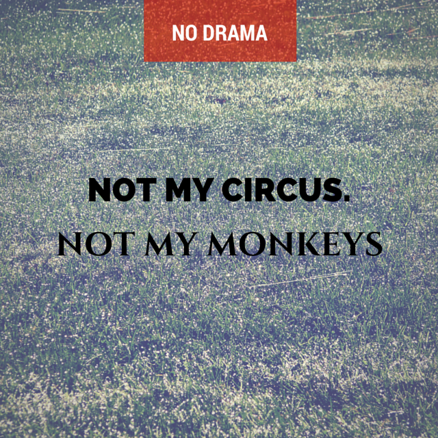 No Drama. Not My Circus. Not My Monkey’s.